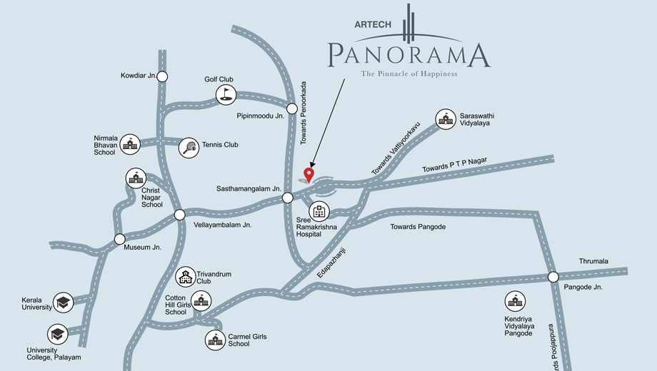Location of Artech Panorama in Sasthamangalam, Thiruvananthapuram - Image 419213