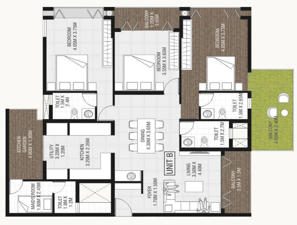 3 BHK Flat in Artech Rainforest in Sasthamangalam, Thiruvananthapuram - Image 924979