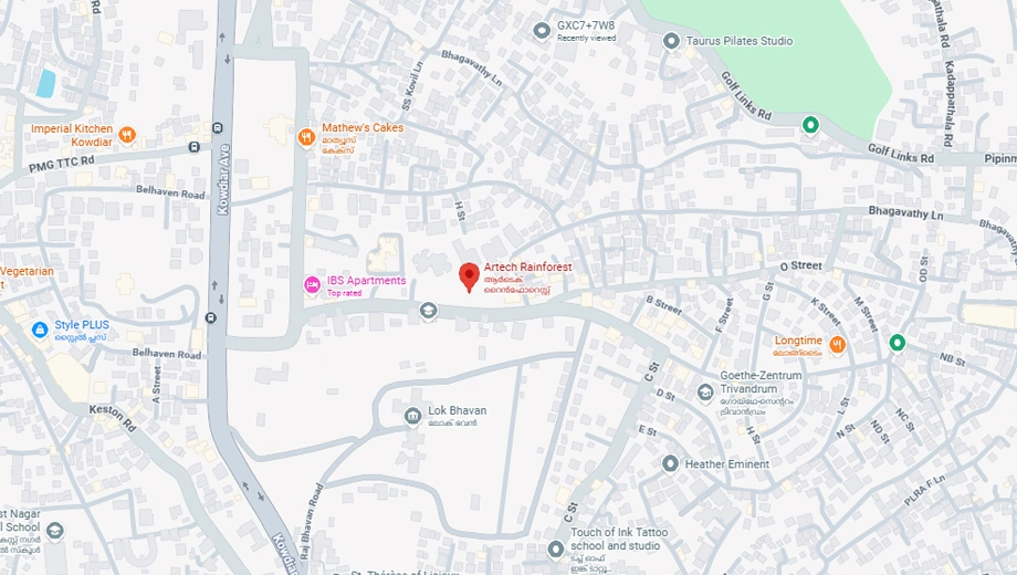 Location of Artech Rainforest in Sasthamangalam, Thiruvananthapuram - Image 419219