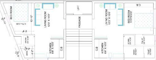 Floor Plan of Ranjanben Satnam Flats in Mavdi, Rajkot - Image 418650