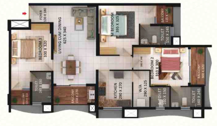 3 BHK Flat in Asset Pragathi in Peroorkada, Thiruvananthapuram - Image 925020
