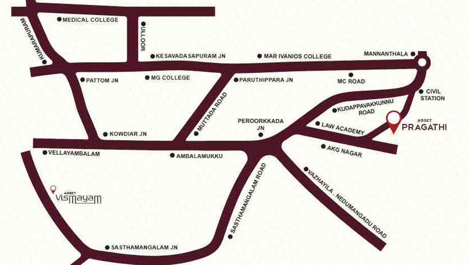 Location of Asset Pragathi in Peroorkada, Thiruvananthapuram - Image 419329