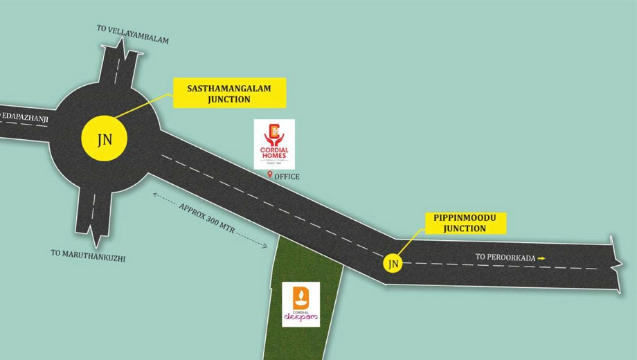 Location of Cordial Deepam in Sasthamangalam, Thiruvananthapuram - Image 419311