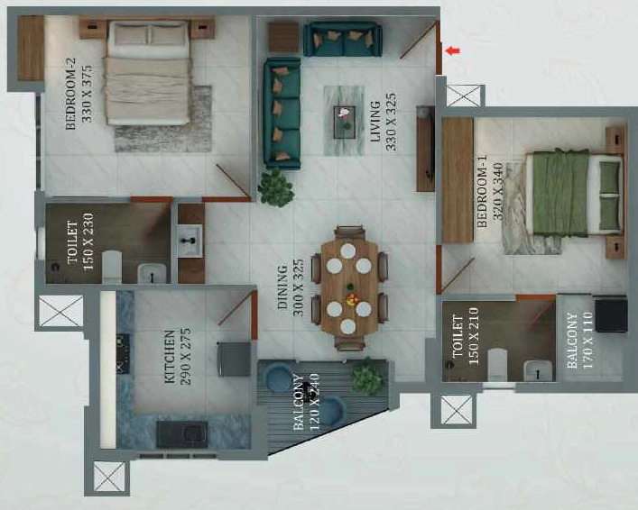 2 BHK Flat in Cordial Felicitous in PMG, Thiruvananthapuram - Image 925003