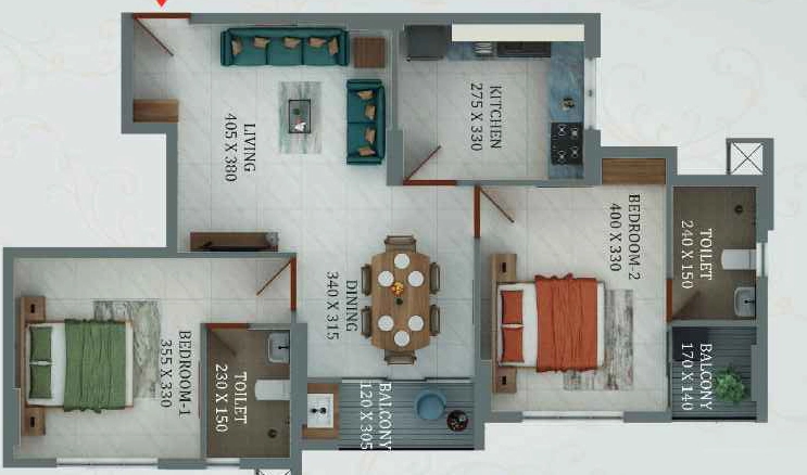 2 BHK Flat in Cordial Felicitous in PMG, Thiruvananthapuram - Image 925004
