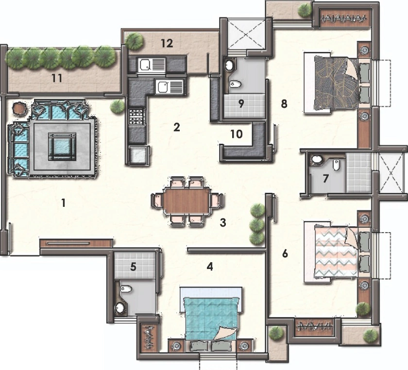 3 BHK Flat in Satyajeet Sopan in Mavdi, Rajkot - Image 924758