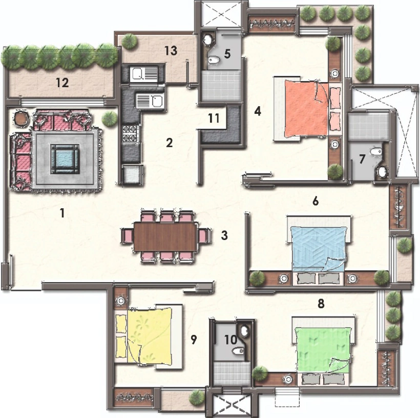3 BHK Flat in Satyajeet Sopan in Mavdi, Rajkot - Image 924759
