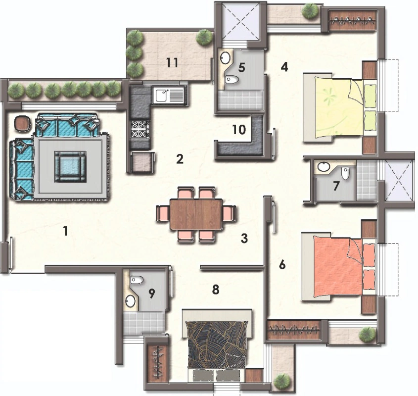 3 BHK Flat in Satyajeet Sopan in Mavdi, Rajkot - Image 924757