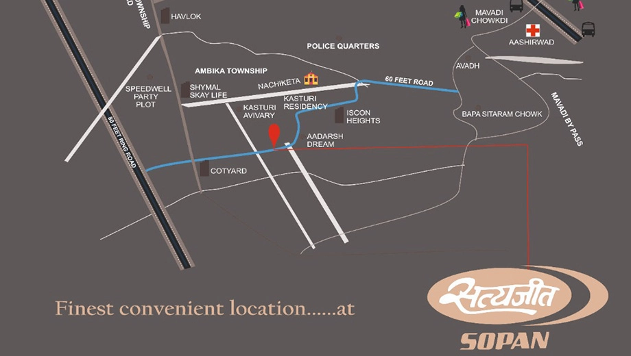 Location of Satyajeet Sopan in Mavdi, Rajkot - Image 418663