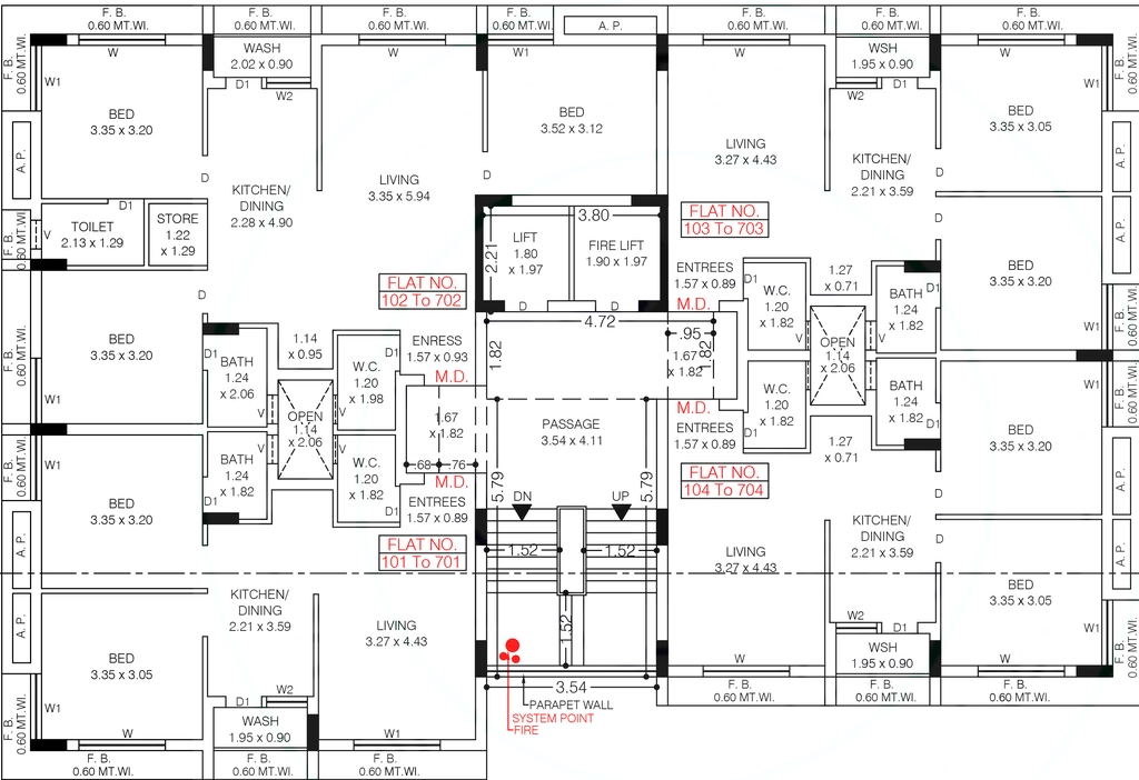 Floor Plan of Satyam Palace in Mavdi, Rajkot - Image 418684