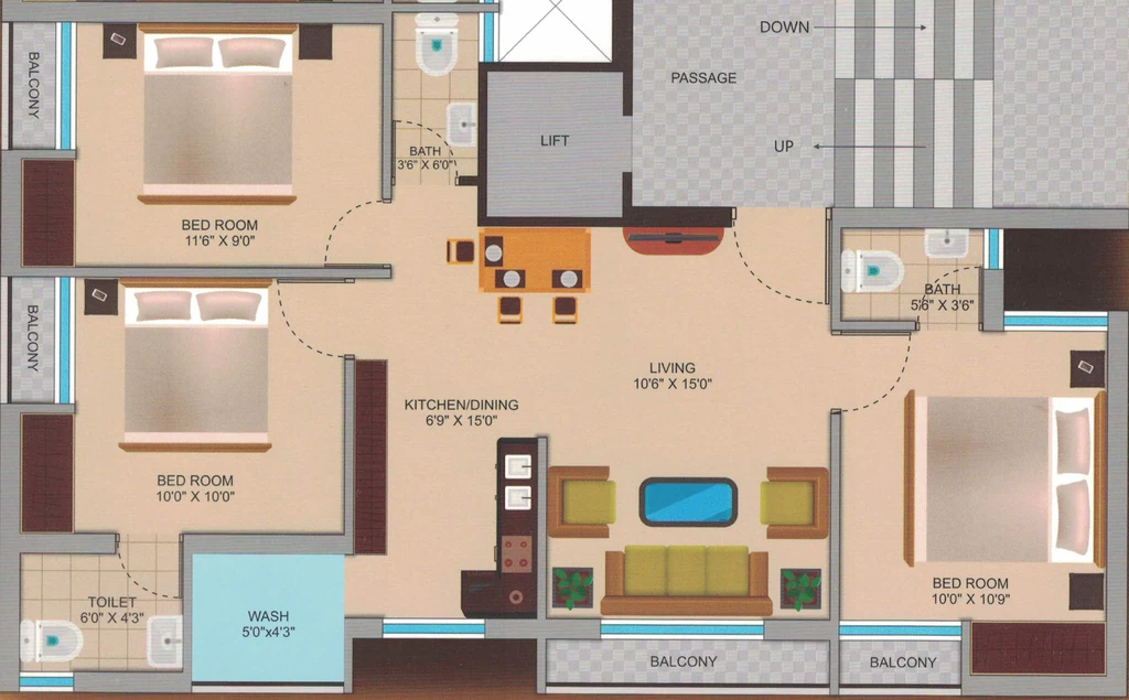 3 BHK Flat in Shreeji Shivalay Palace in Mavdi, Rajkot - Image 924771