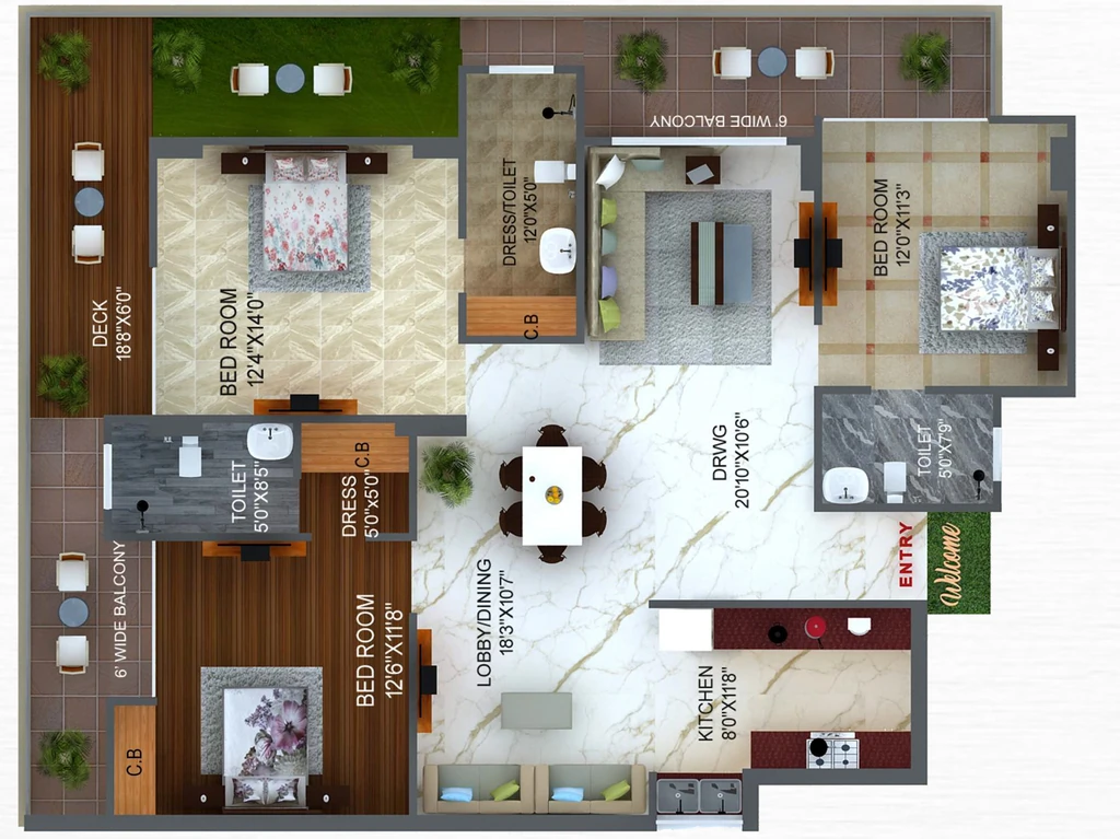 3 BHK Flat in Bayleaf Heights in null, Dehradun - Image 924774