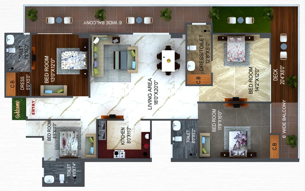 4 BHK Flat in Bayleaf Heights in null, Dehradun - Image 924777
