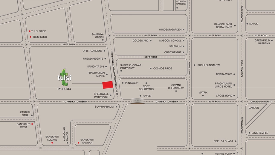 Location of Shreeji Tulsi Imperia in Mota Mava, Rajkot - Image 418718