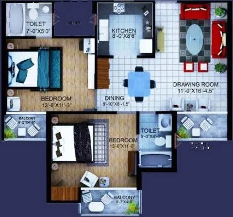 2 BHK Flat in Earthcon Mega County in Mussoorie Road, Dehradun - Image 924778