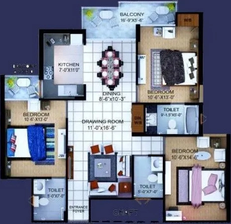 3 BHK Flat in Earthcon Mega County in Mussoorie Road, Dehradun - Image 924780