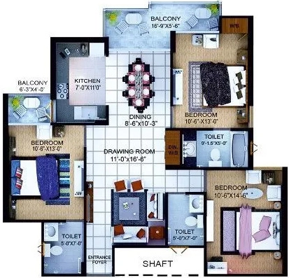 3 BHK Flat in Earthcon Mega County in Mussoorie Road, Dehradun - Image 924781