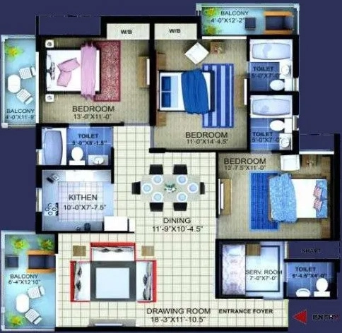 3 BHK Flat in Earthcon Mega County in Mussoorie Road, Dehradun - Image 924782