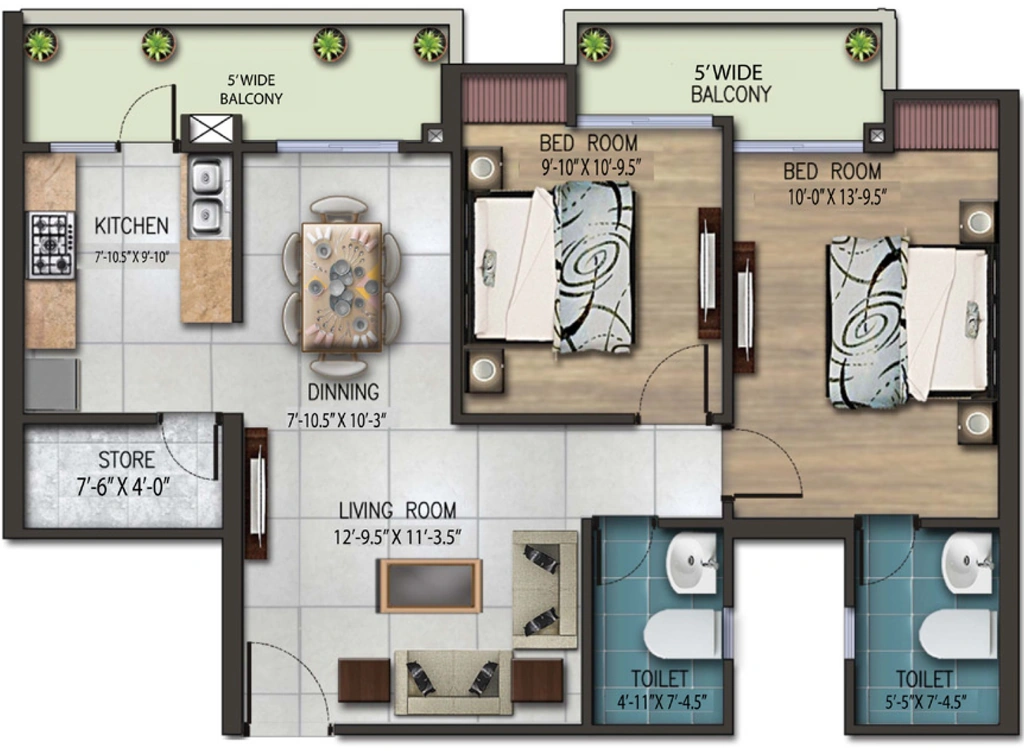 2 BHK Flat in Earthcon Rajpur Greens in Rajpur Road, Dehradun - Image 924785