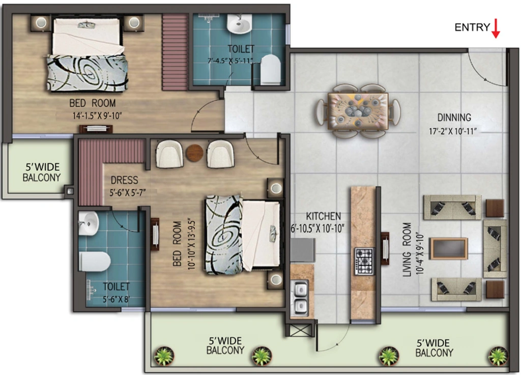 3 BHK Flat in Earthcon Rajpur Greens in Rajpur Road, Dehradun - Image 924786