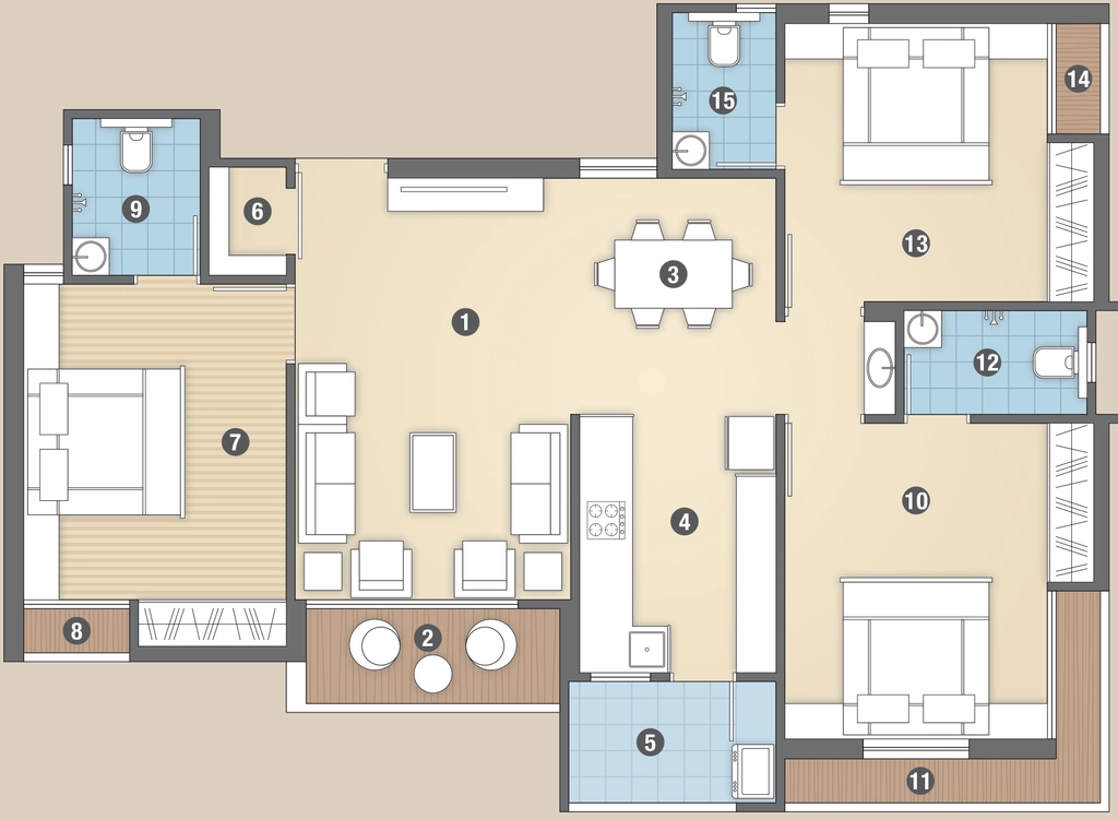3 BHK Flat in Shubh Harmony Exotica in Mavdi, Rajkot - Image 924797