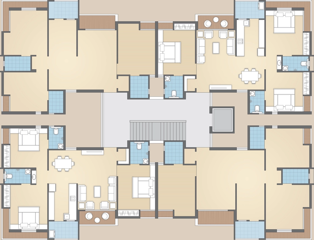 Floor Plan of Shubh Harmony Exotica in Mavdi, Rajkot - Image 418763