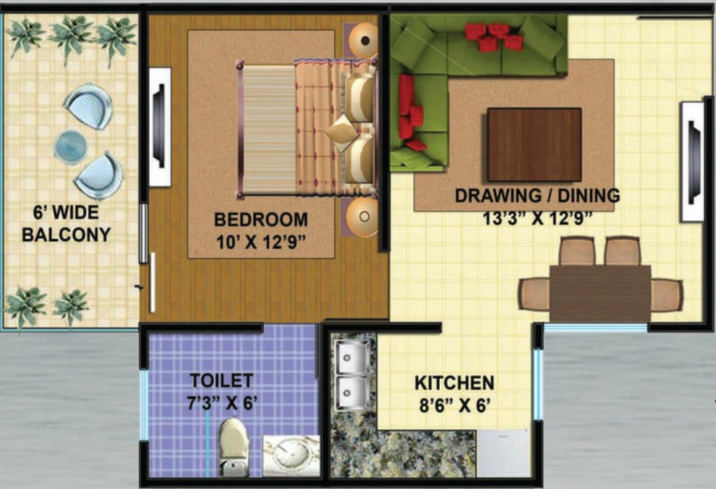 1 BHK Flat in GAV Green View Blossom in Sahastradhara Road, Dehradun - Image 924799