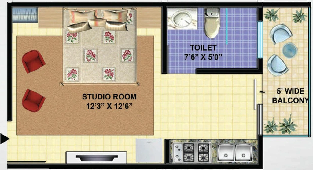 1 RK Studio Apartment in GAV Green View Blossom in Sahastradhara Road, Dehradun - Image 924798
