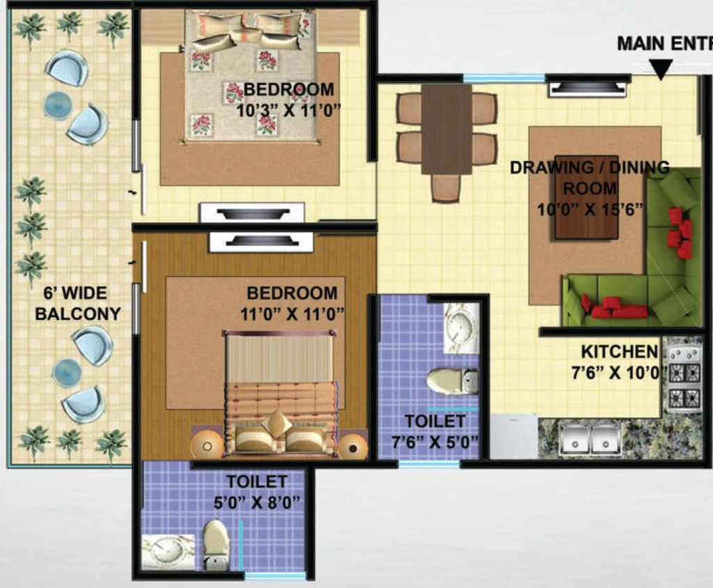 2 BHK Flat in GAV Green View Blossom in Sahastradhara Road, Dehradun - Image 924800