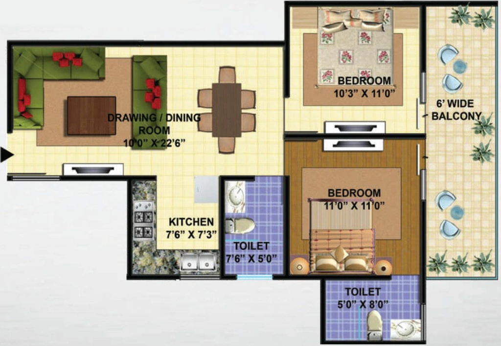 2 BHK Flat in GAV Green View Blossom in Sahastradhara Road, Dehradun - Image 924801