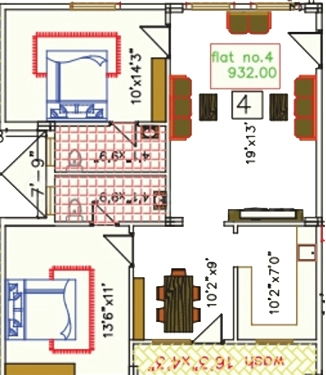 2 BHK Flat in Sri Brundavanam Advaitha in Gannavaram, Vijayawada - Image 924810