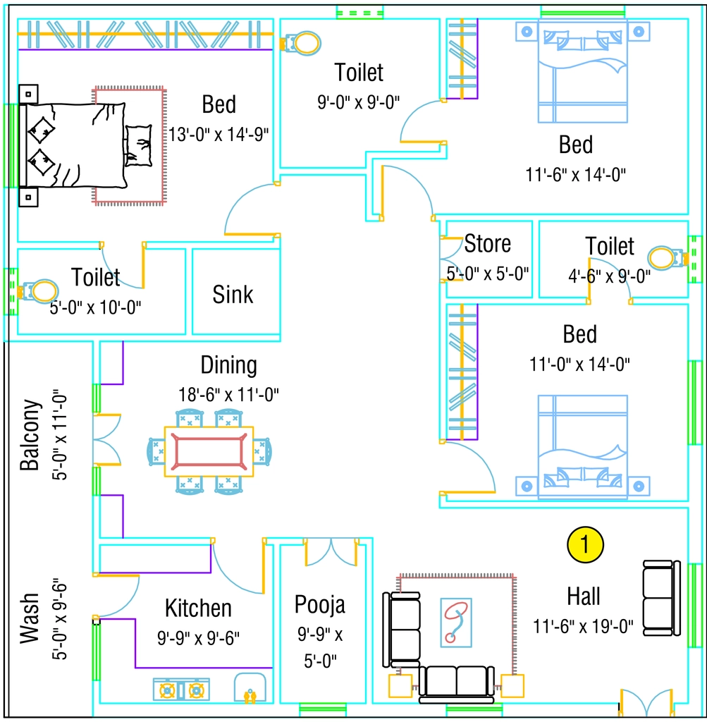 3 BHK Flat in NTR Dhanalakshmi Towers in Tadigadapa, Vijayawada - Image 924815