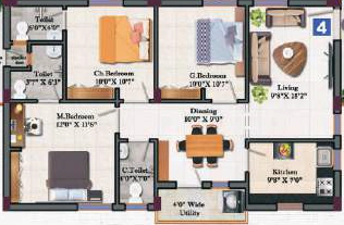 3 BHK Flat in Hycon Elite in Poranki, Vijayawada - Image 924821