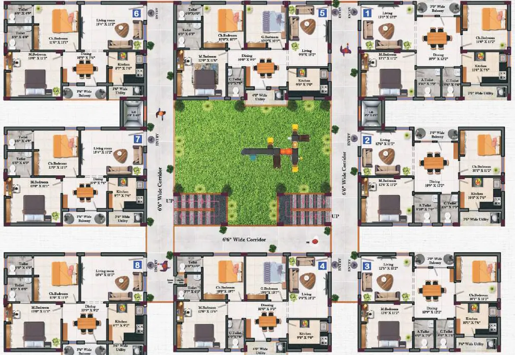 Floor Plan of Hycon Elite in Poranki, Vijayawada - Image 418822