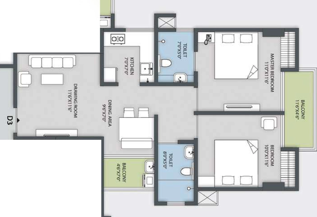2 BHK Flat in Uttarayan Harmony in null, Guwahati - Image 924826