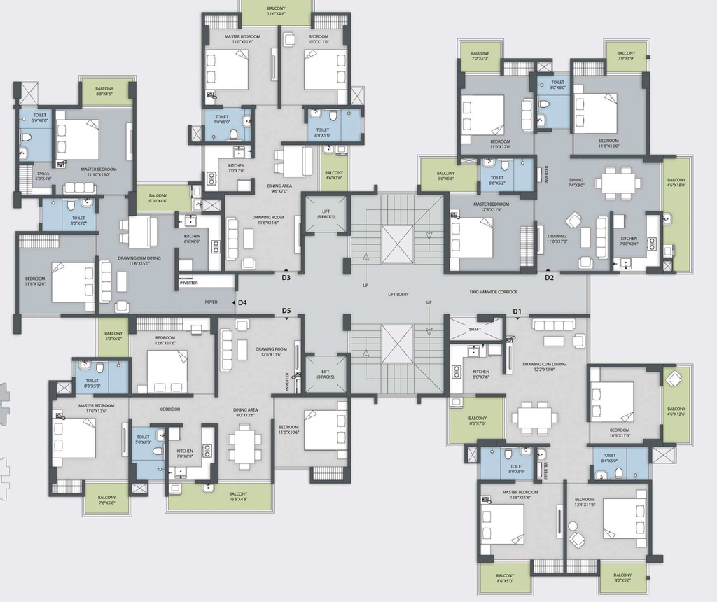 Floor Plan of Uttarayan Harmony in null, Guwahati - Image 418857