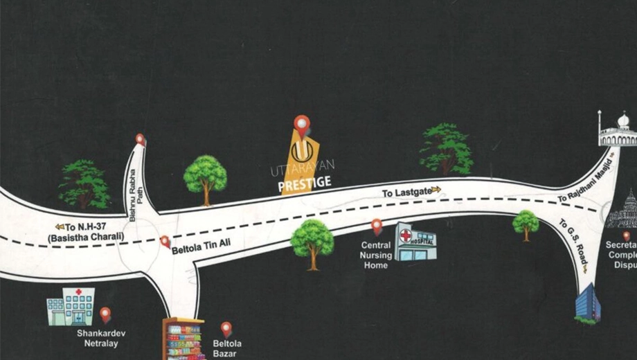 Location of Uttarayan Prestige in Beltola, Guwahati - Image 418875