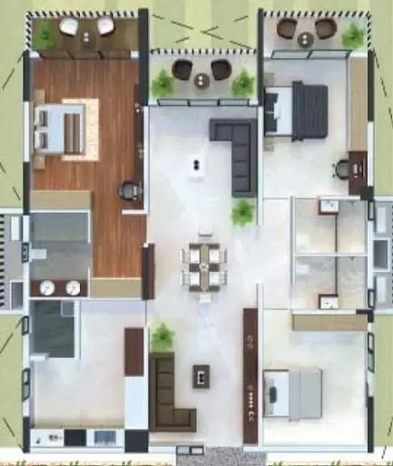 3 BHK Flat in KMV Vivaan Tower in Tadigadapa, Vijayawada - Image 924837