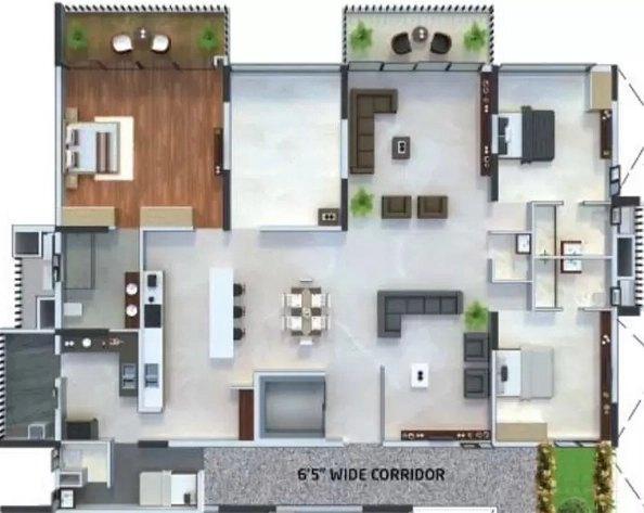 3 BHK Flat in KMV Vivaan Tower in Tadigadapa, Vijayawada - Image 924842