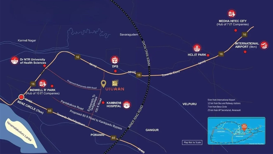Location of KMV Vivaan Tower in Tadigadapa, Vijayawada - Image 418895