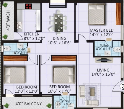 3 BHK Flat in Krushna SGR Tower in Poranki, Vijayawada - Image 924852