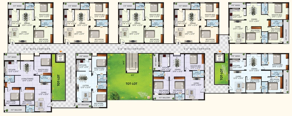 Floor Plan of Krushna SGR Tower in Poranki, Vijayawada - Image 418921