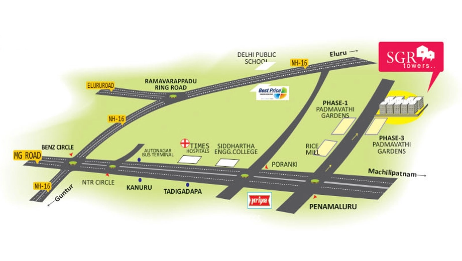 Location of Krushna SGR Tower in Poranki, Vijayawada - Image 418920