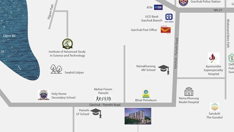 Location of Uttarayan Vedic Estate in Garchuk, Guwahati - Image 418929