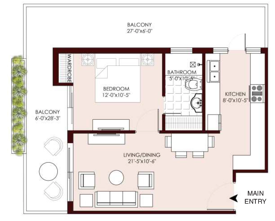 1 BHK Flat in Mist at Mayfair Highlands in Mussoorie Road, Dehradun - Image 924848