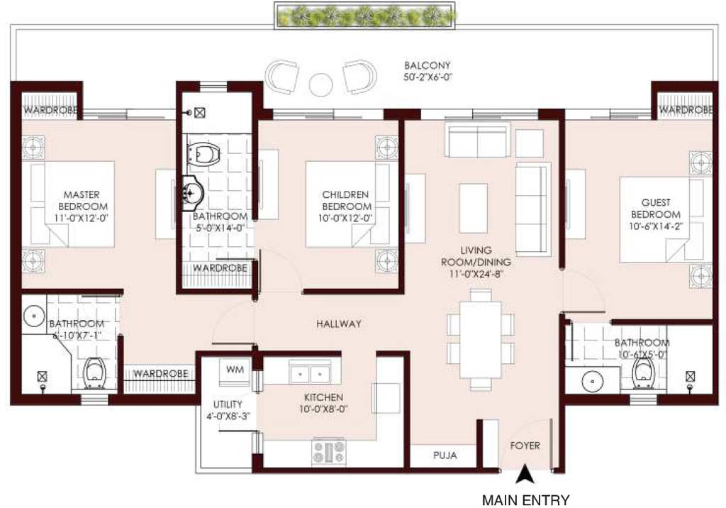 3 BHK Flat in Mist at Mayfair Highlands in Mussoorie Road, Dehradun - Image 924853