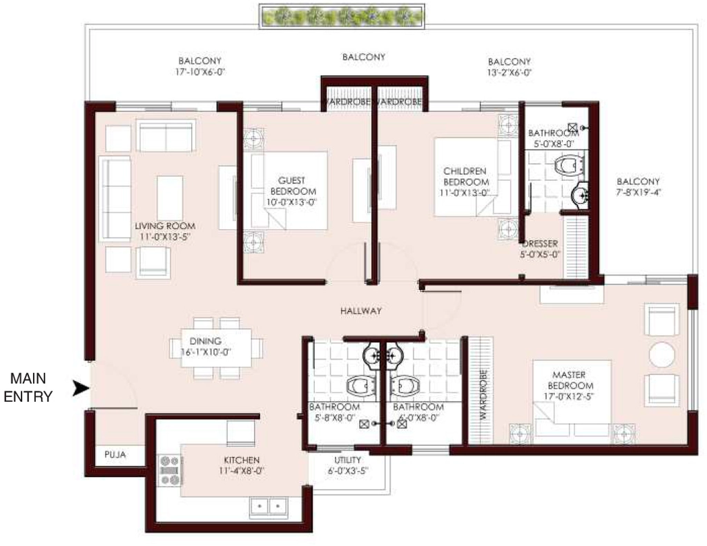 3 BHK Flat in Mist at Mayfair Highlands in Mussoorie Road, Dehradun - Image 924856