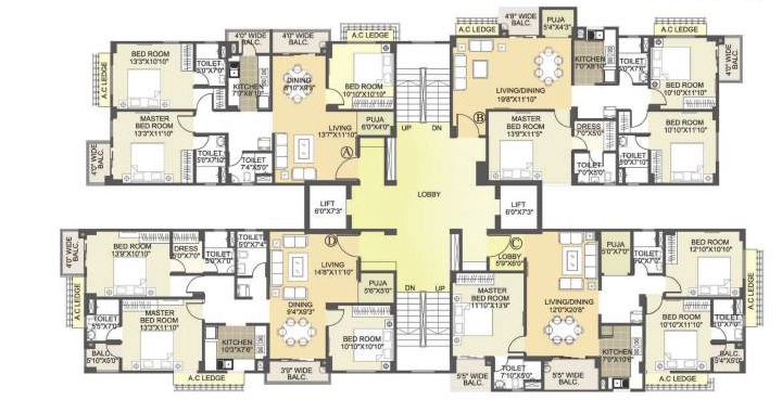 Floor Plan of Uttarayan Ville in Kahilipara, Guwahati - Image 418968