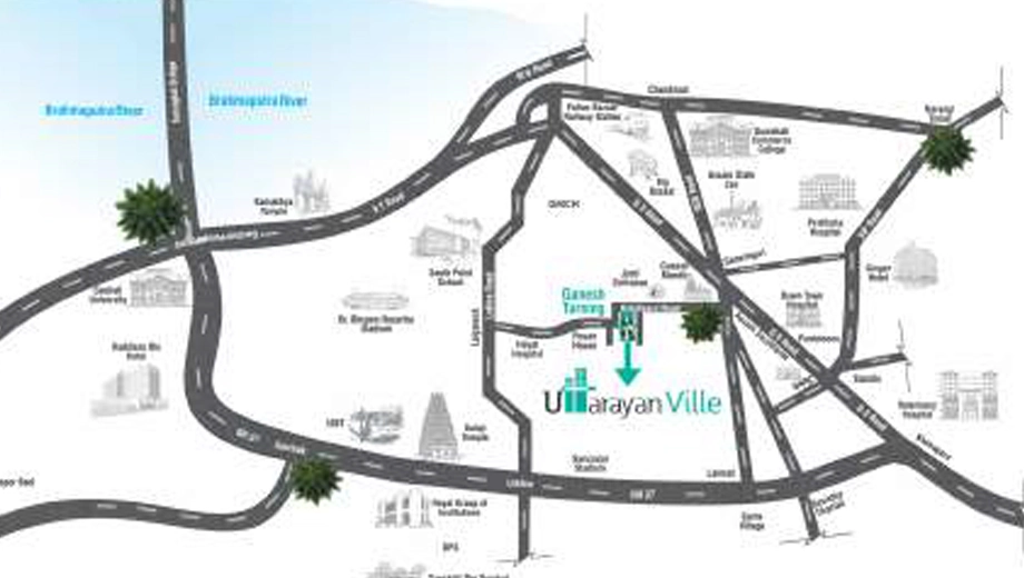 Location of Uttarayan Ville in Kahilipara, Guwahati - Image 418966