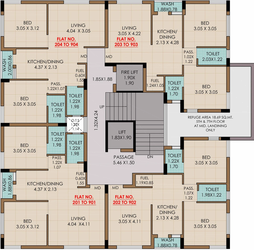 Floor Plan of Aadarsh Avenue in Mavdi, Rajkot - Image 418946